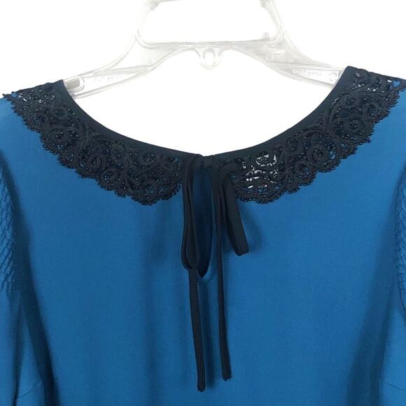 Disney by Lauren Conrad Teal Blue Peter Pan Collar Blouse Small Retro Twee - Picture 5 of 8